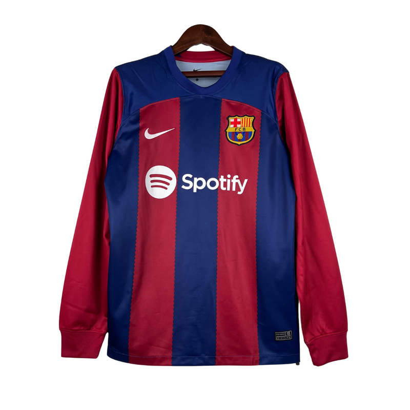 Camisa Manga Longa Barcelona I 2023/24 Torcedor Nike - Masculina