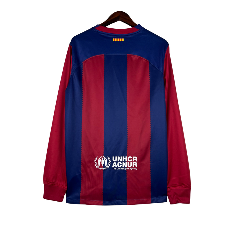 Camisa Manga Longa Barcelona I 2023/24 Torcedor Nike - Masculina