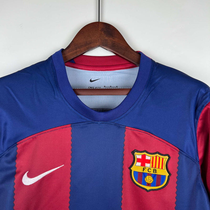 Camisa Manga Longa Barcelona I 2023/24 Torcedor Nike - Masculina
